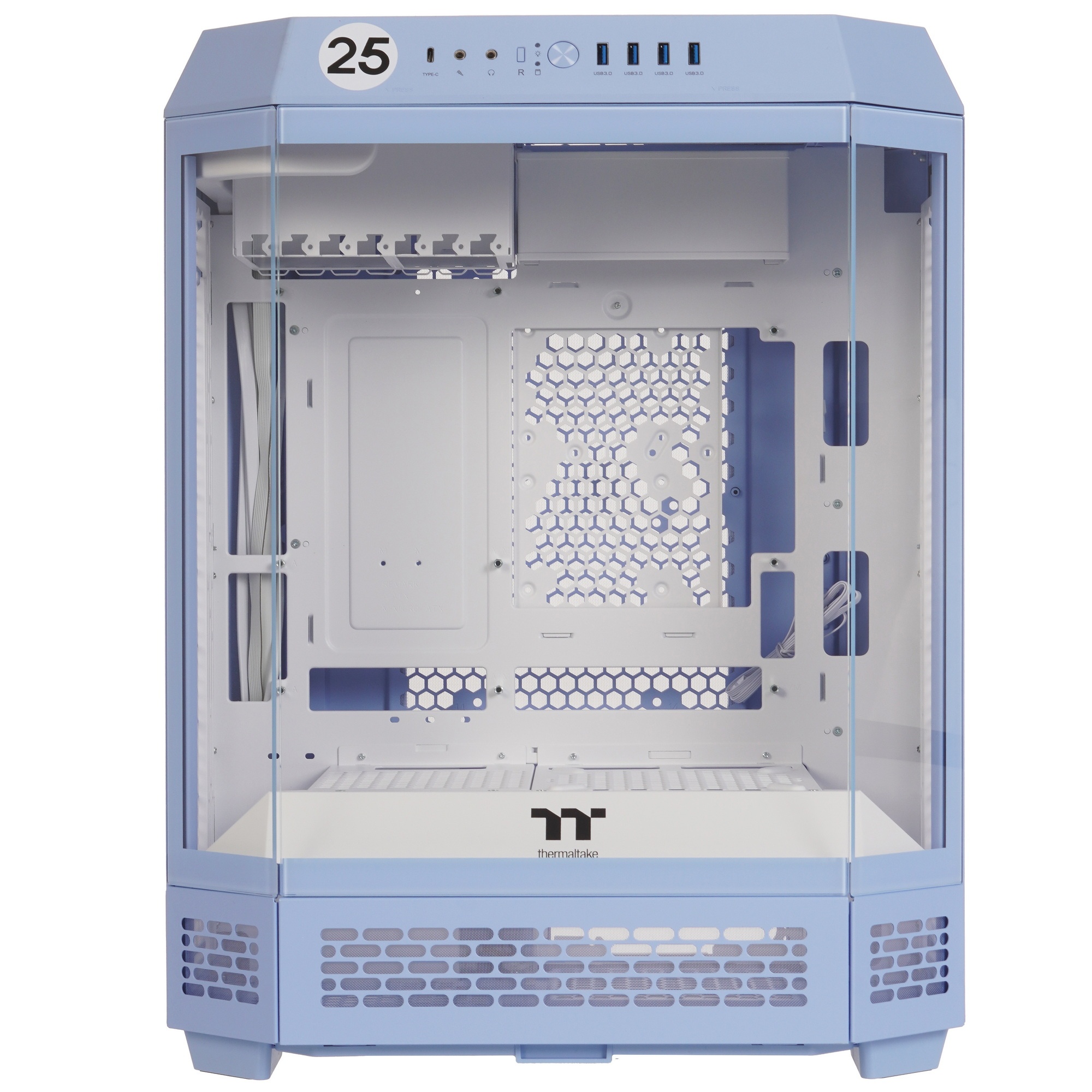 Корпус Thermaltake The Tower 600 Hydrangea голубой без БП ATX 13x120mm 9x140mm 4xUSB3.0 audio bott P