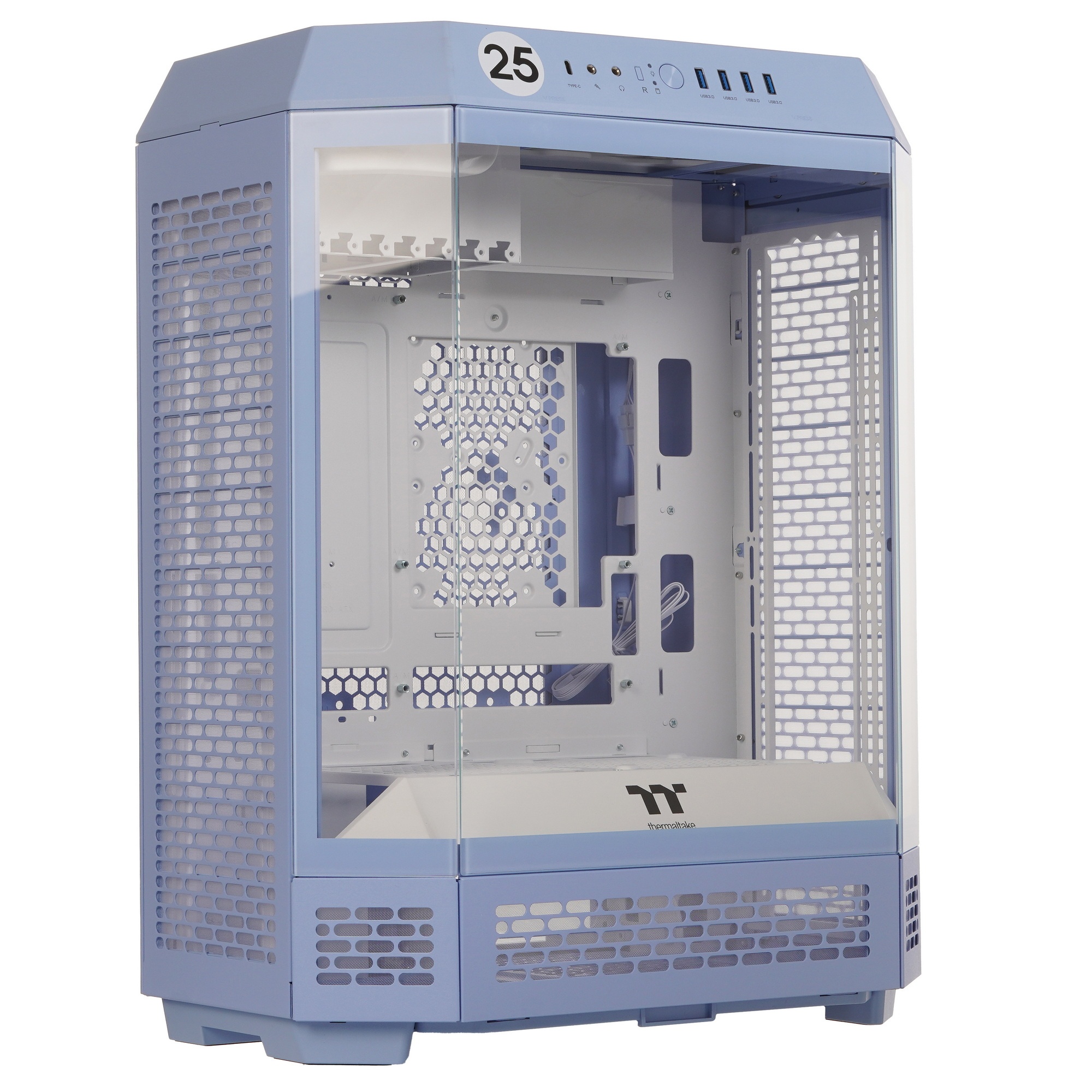 Корпус Thermaltake The Tower 600 Hydrangea голубой без БП ATX 13x120mm 9x140mm 4xUSB3.0 audio bott P
