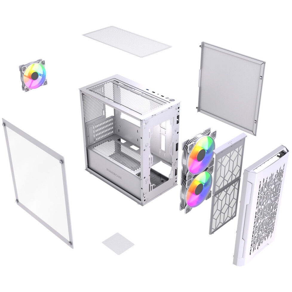 Корпус компьютерный DeepCool CC360 WH ARGB (R-CC360-WHAPM3-G-1) (mATX, без БП, 2xUSB, с окном)