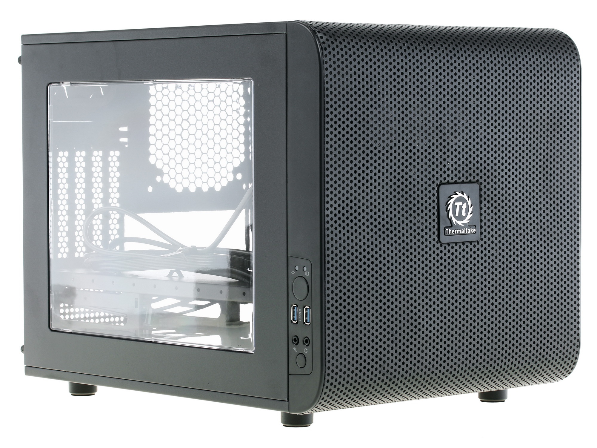 Компьютерный корпус Thermaltake Case Tt Core V21 CA-1D5-00S1WN-00 mATX/ win/ black/ USB3.0/ no PSU