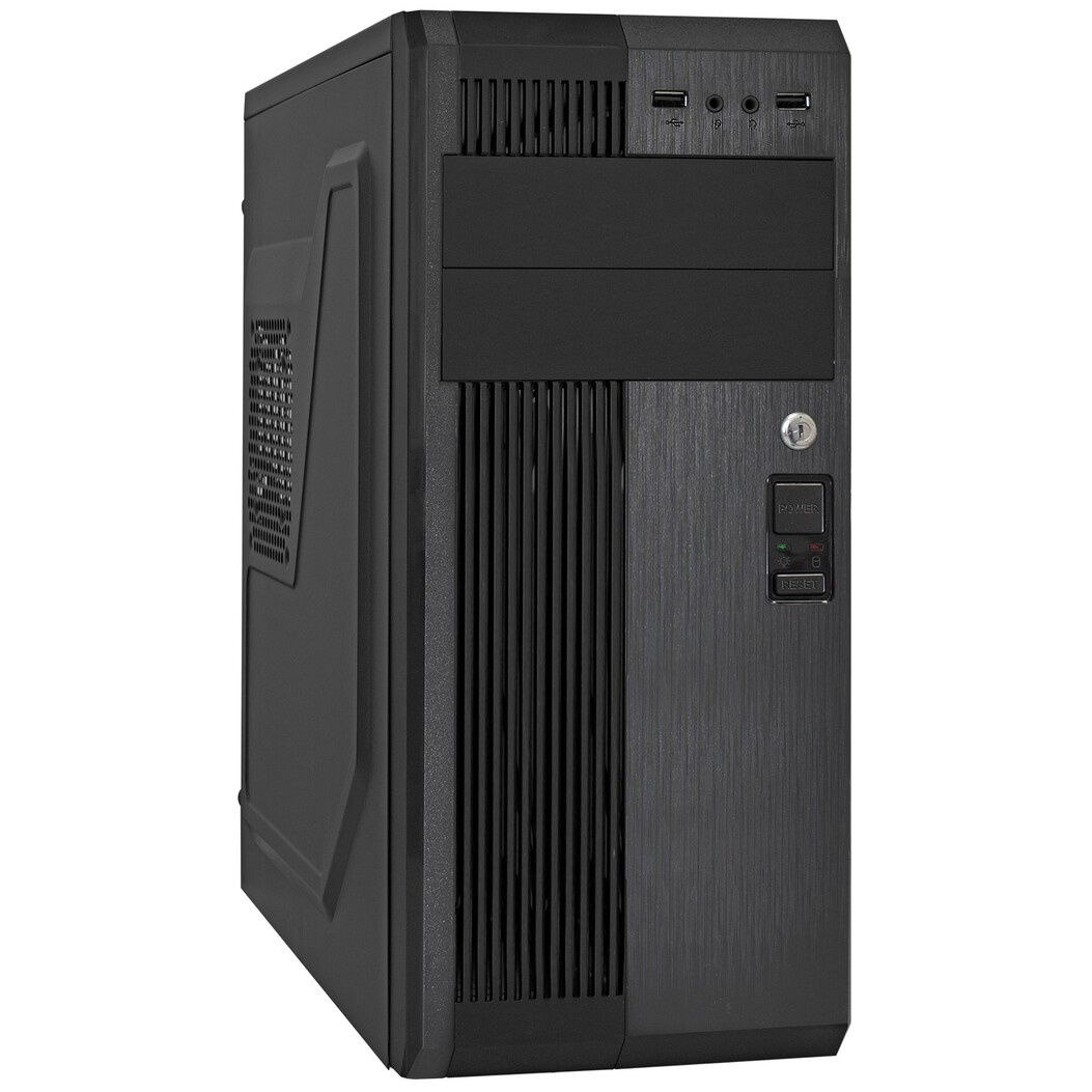 Компьютерный корпус Miditower ExeGate UN-605B-UN600 (ATX, БП UN600 с вент. 12см, 2*USB, аудио, блоки