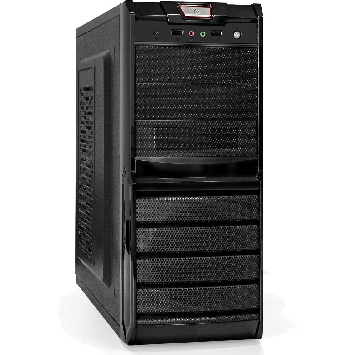 Компьютерный корпус Miditower ExeGate UN-605B-UN600 (ATX, БП UN600 с вент. 12см, 2*USB, аудио, блоки