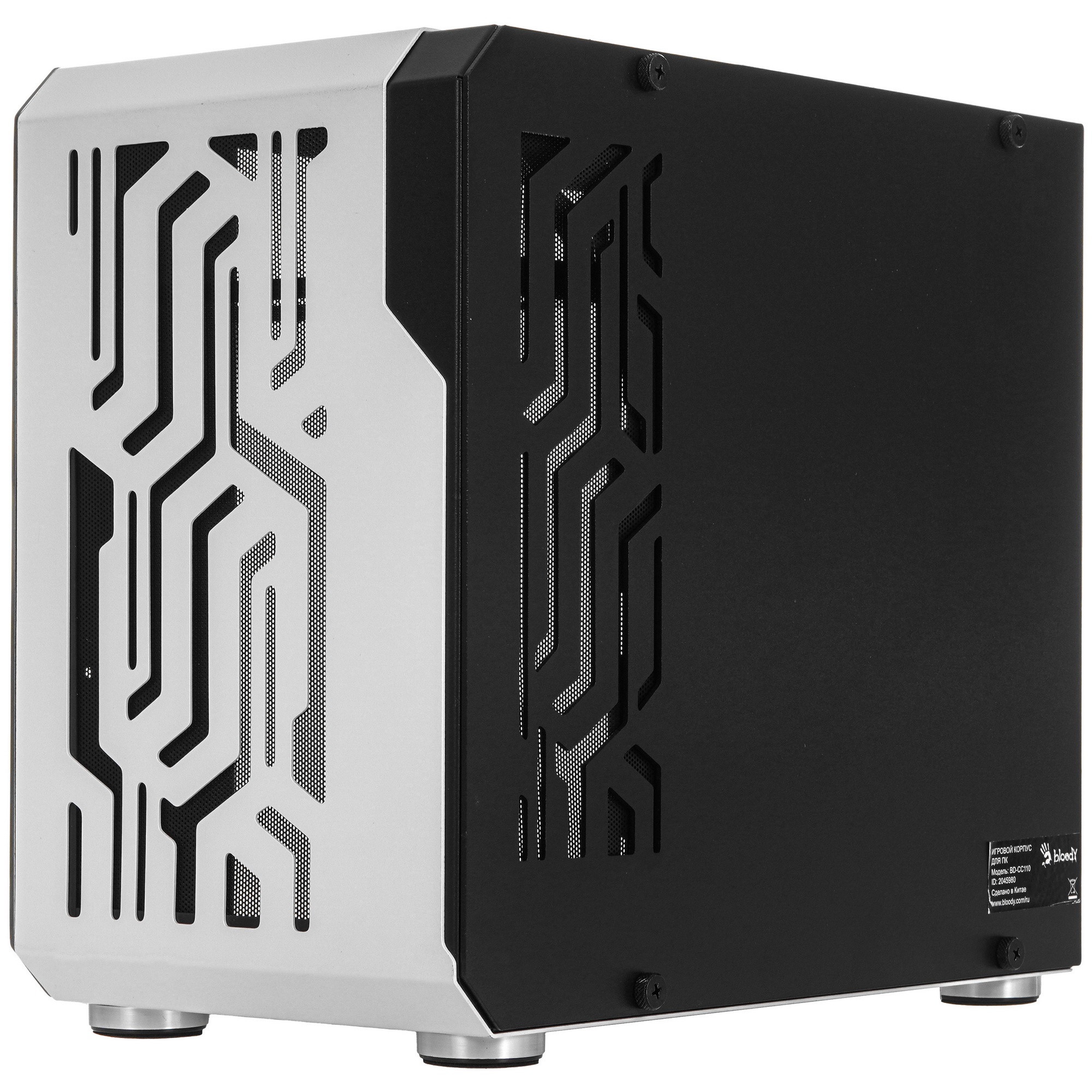 Компьютерный корпус Bloody BD-CC110 белый без БП mATX 5x120mm 2xUSB3.0 audio
