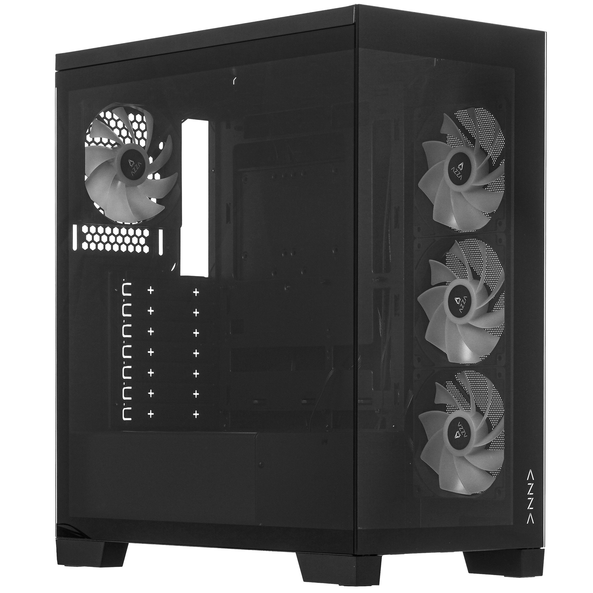 Компьютерный корпус Azza COVE черный без БП ATX 6x120mm 2x140mm 1xUSB2.0 1xUSB3.0 audio bott PSU