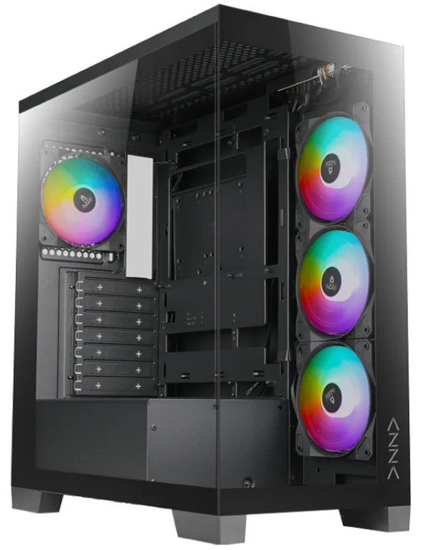 Компьютерный корпус Azza COVE черный без БП ATX 6x120mm 2x140mm 1xUSB2.0 1xUSB3.0 audio bott PSU