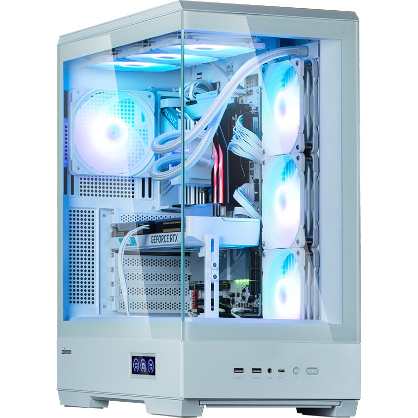 Компьютерный корпус ZALMAN P50 DS, ATX, WHITE, WINDOW, 2x3.5", 3x2.5", 1xUSB TYPE-C, 2xUSB3.0, SIDE