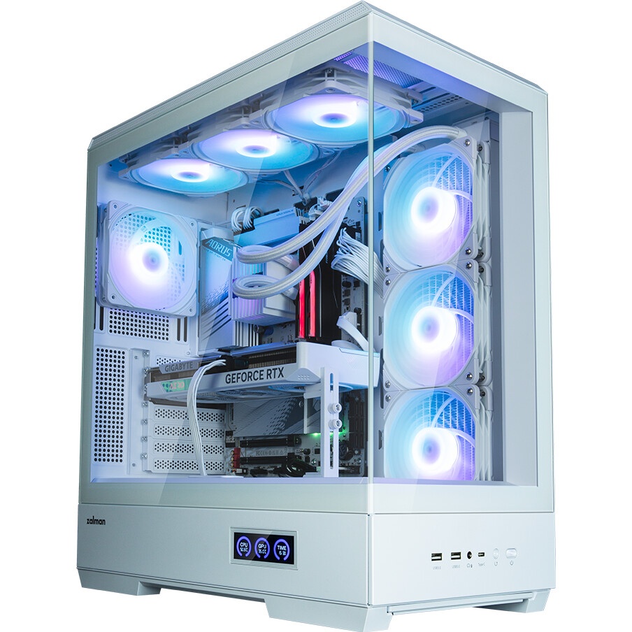 Компьютерный корпус ZALMAN P50 DS, ATX, WHITE, WINDOW, 2x3.5", 3x2.5", 1xUSB TYPE-C, 2xUSB3.0, SIDE