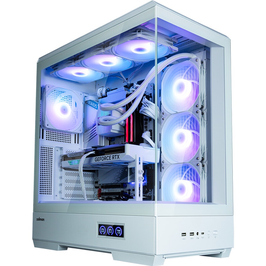 Компьютерный корпус ZALMAN P50 DS, ATX, WHITE, WINDOW, 2x3.5", 3x2.5", 1xUSB TYPE-C, 2xUSB3.0, SIDE
