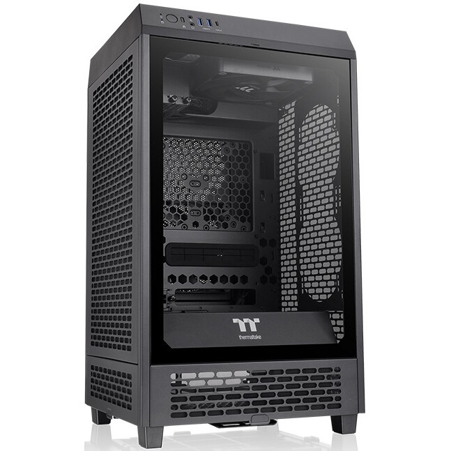 Корпус Thermaltake The Tower 100 Turquoise черный без БП miniITX 1x120mm 3x140mm 2xUSB3.0 audio bott