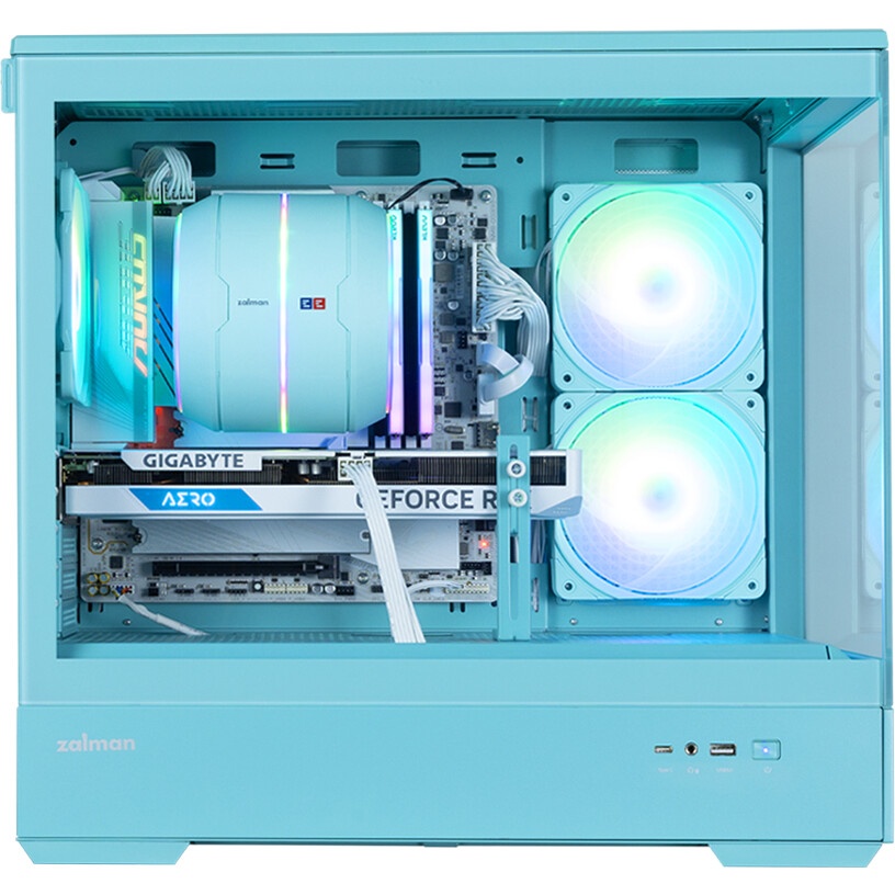Корпус Thermaltake The Tower 100 Turquoise черный без БП miniITX 1x120mm 3x140mm 2xUSB3.0 audio bott