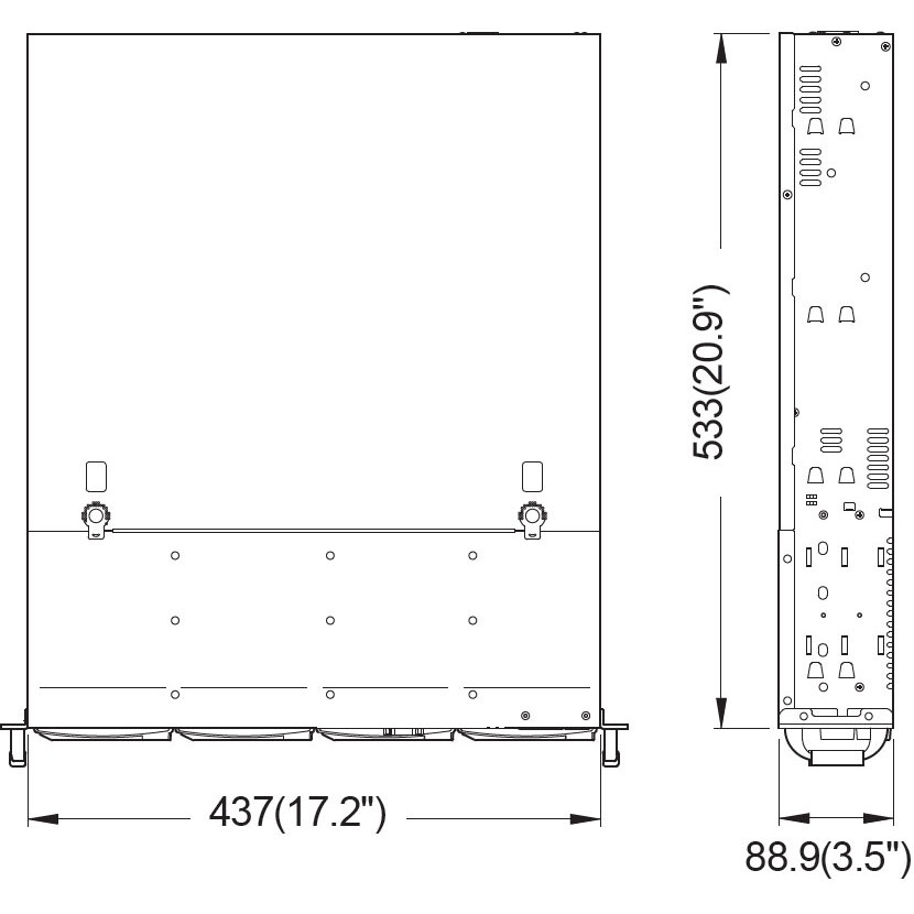 Серверный корпус 2U chassis; ATX, Micro-ATX, Mini-ITX MBs; 8-port 12 Gbps SAS/ SATA to SAS BP; 8 x 3