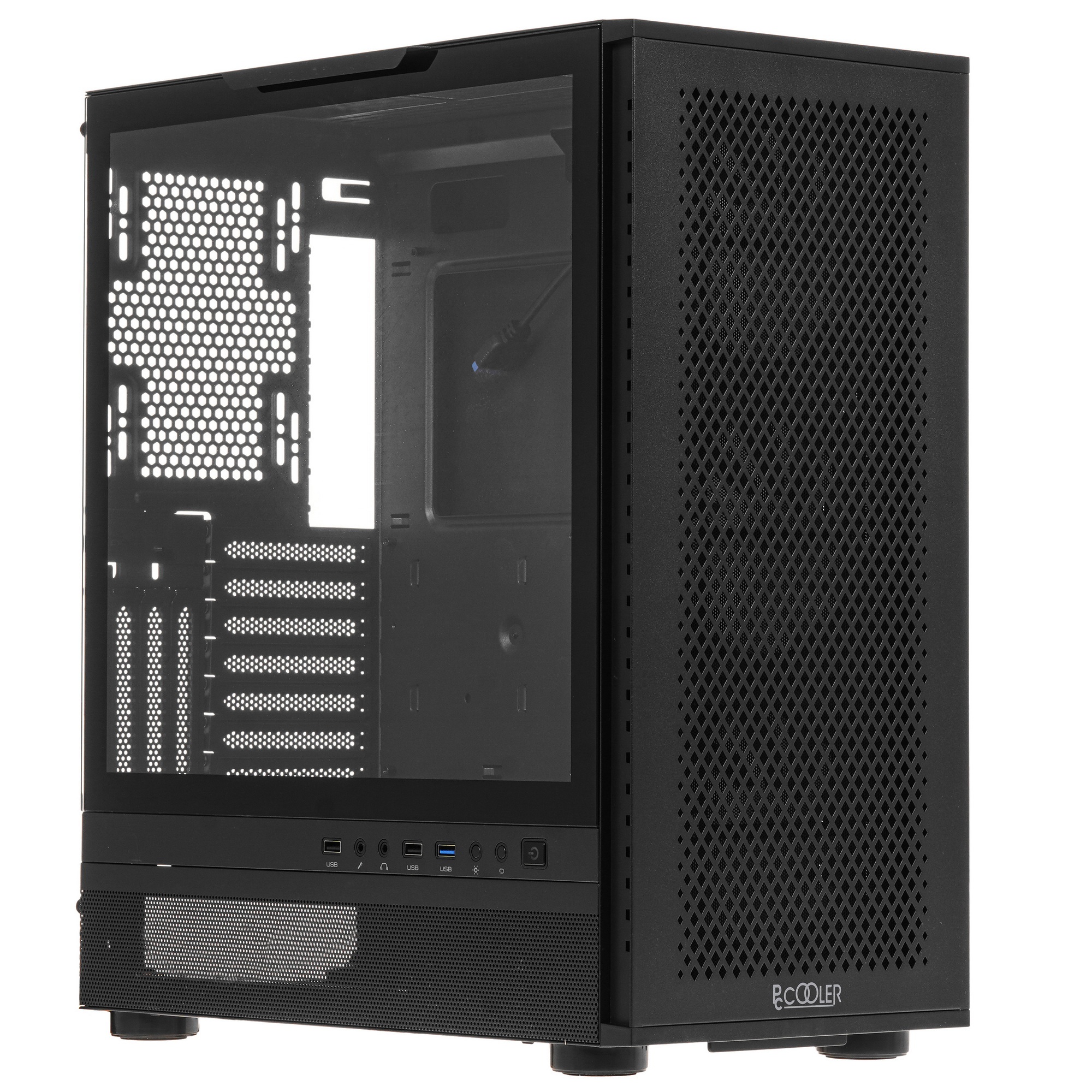 Компьютерный корпус PcCooler ME200 MESH BK черный без БП ATX 2xUSB3.0 audio bott PSU