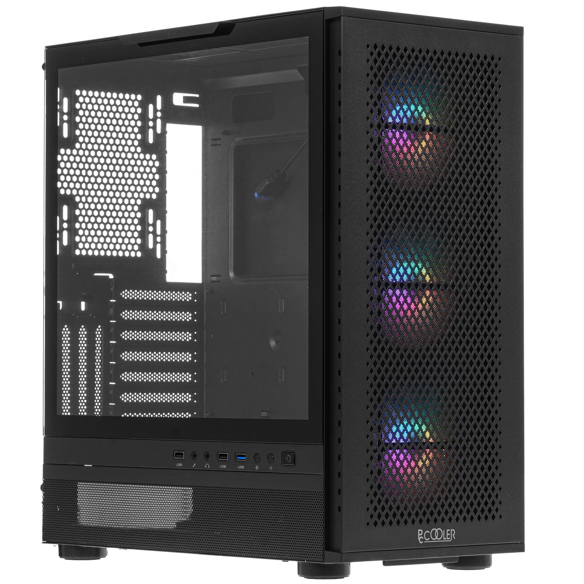 Компьютерный корпус PcCooler ME200 MESH BK черный без БП ATX 2xUSB3.0 audio bott PSU