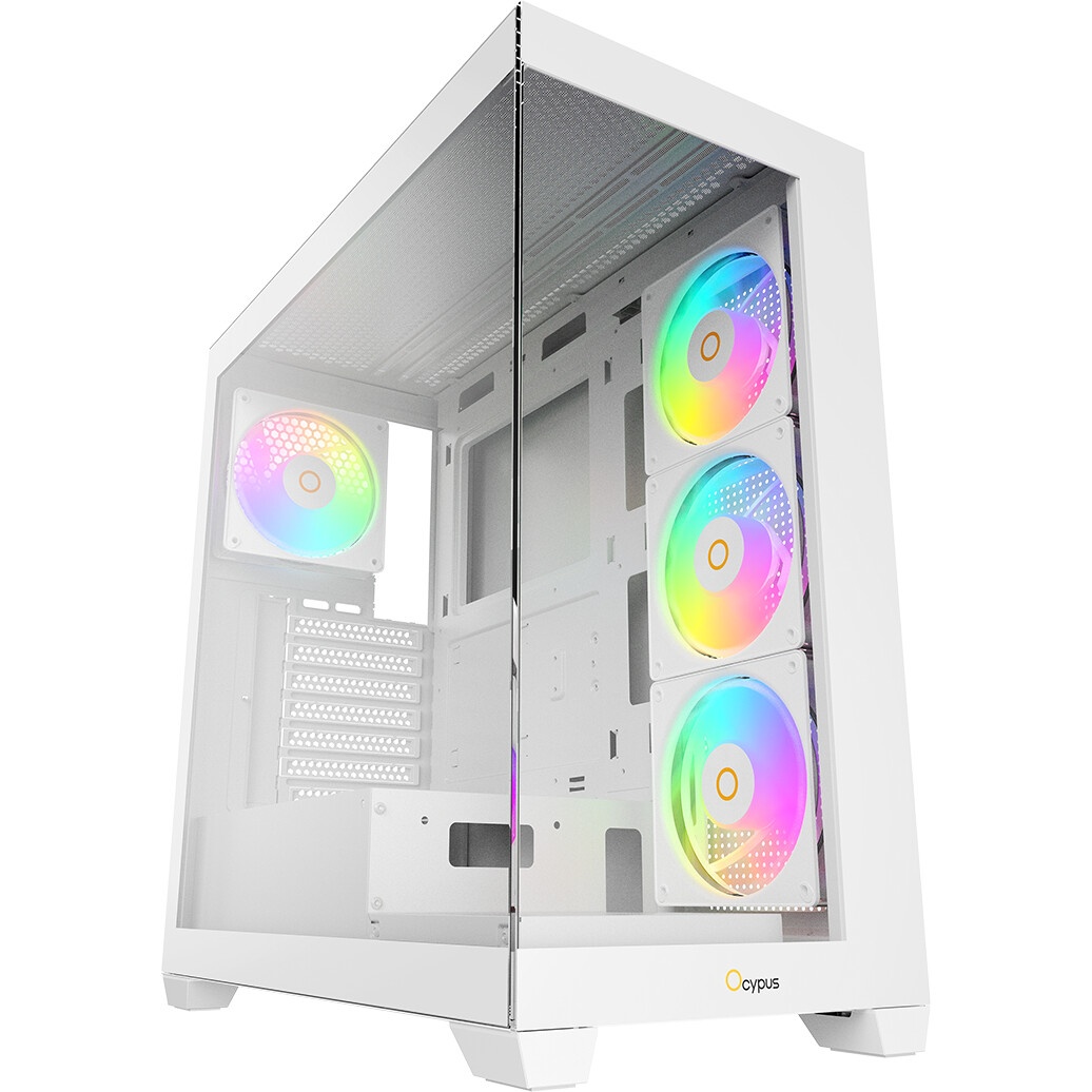 Корпус  Ocypus Iota C70 WH ARGB ATX / win / white / 6 ARGB fans / no PSU / Tempered Glass