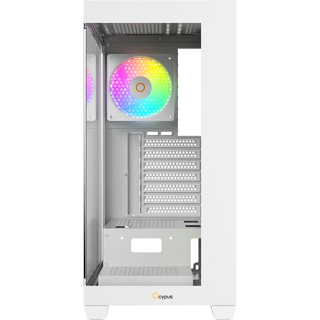 Корпус  Ocypus Iota C70 WH ARGB ATX / win / white / 6 ARGB fans / no PSU / Tempered Glass