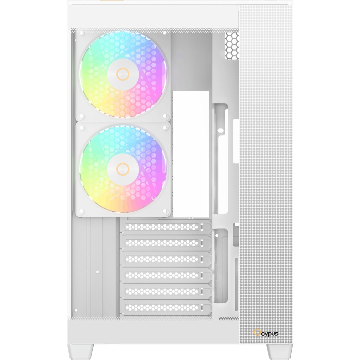 Корпус  Ocypus Iota C70 WH ARGB ATX / win / white / 6 ARGB fans / no PSU / Tempered Glass