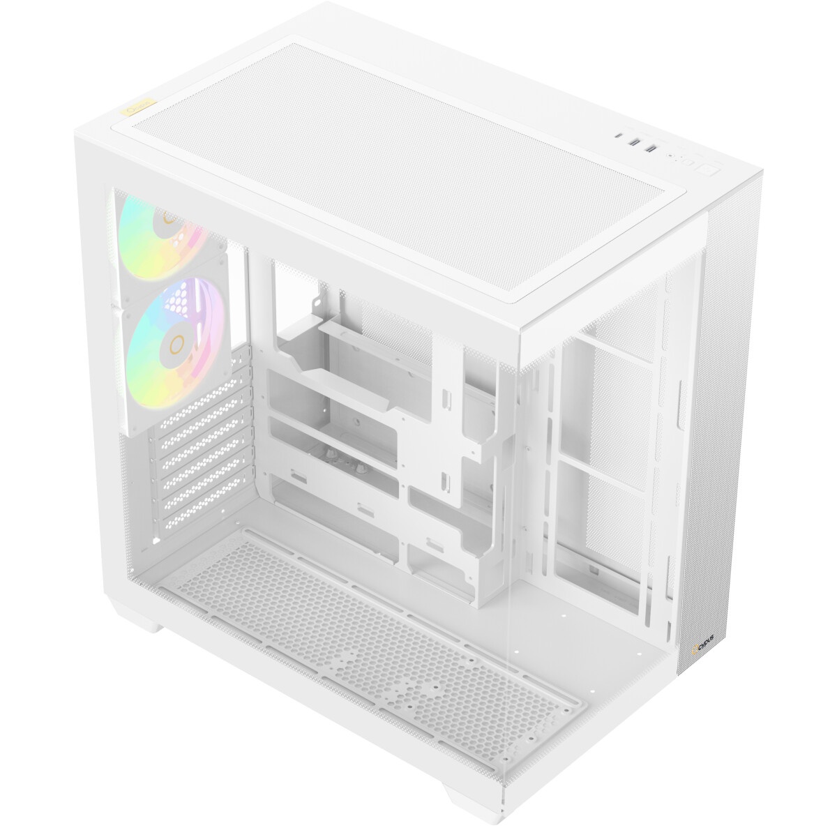 Корпус  Ocypus Iota C70 WH ARGB ATX / win / white / 6 ARGB fans / no PSU / Tempered Glass