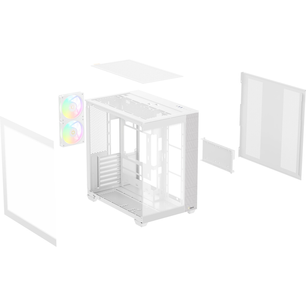Корпус  Ocypus Iota C70 WH ARGB ATX / win / white / 6 ARGB fans / no PSU / Tempered Glass
