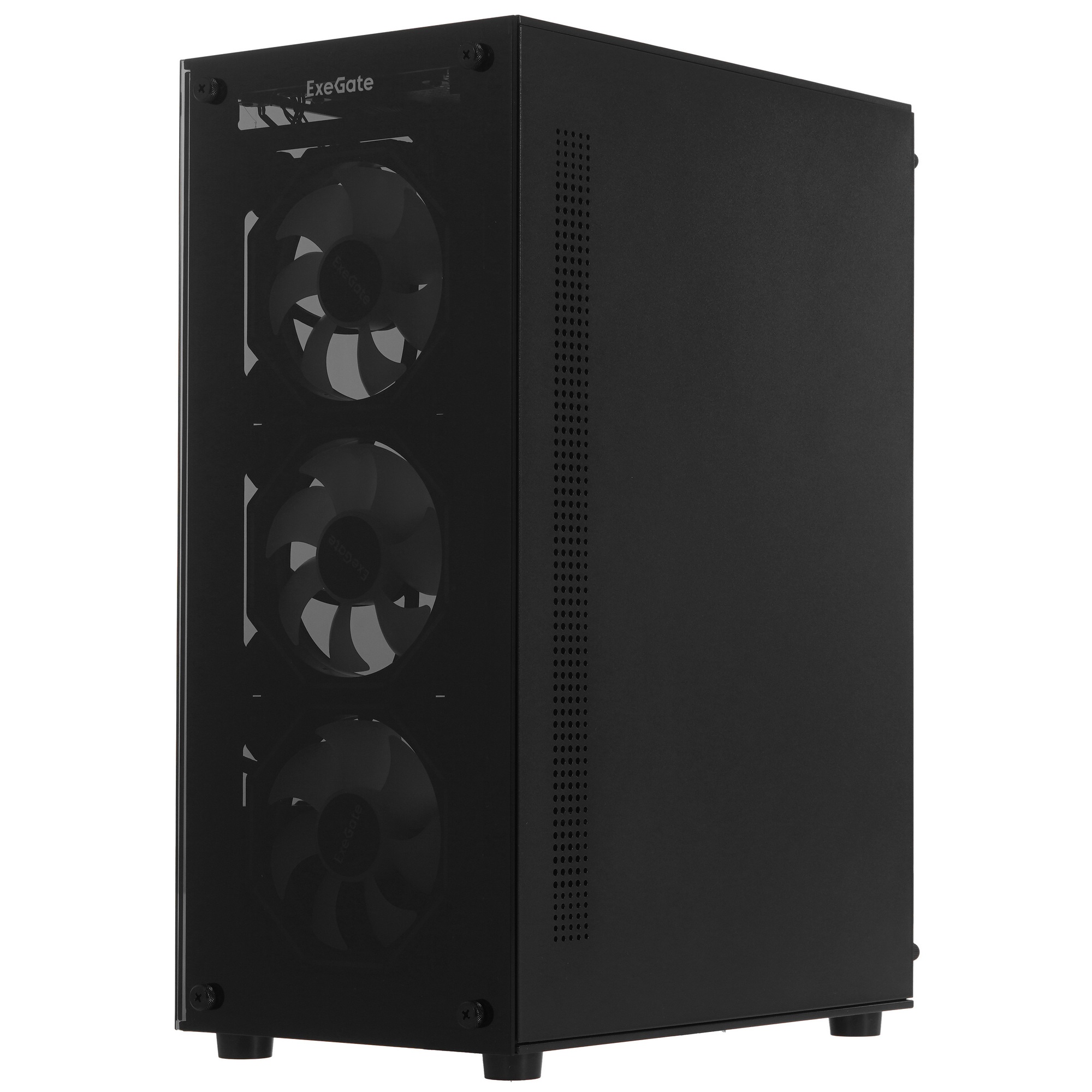 Компьютерный корпус Miditower ExeGate i3 BASE-EVO800 (ATX, БП EVO800RGB с вент. 12 см, с окном, 1*US