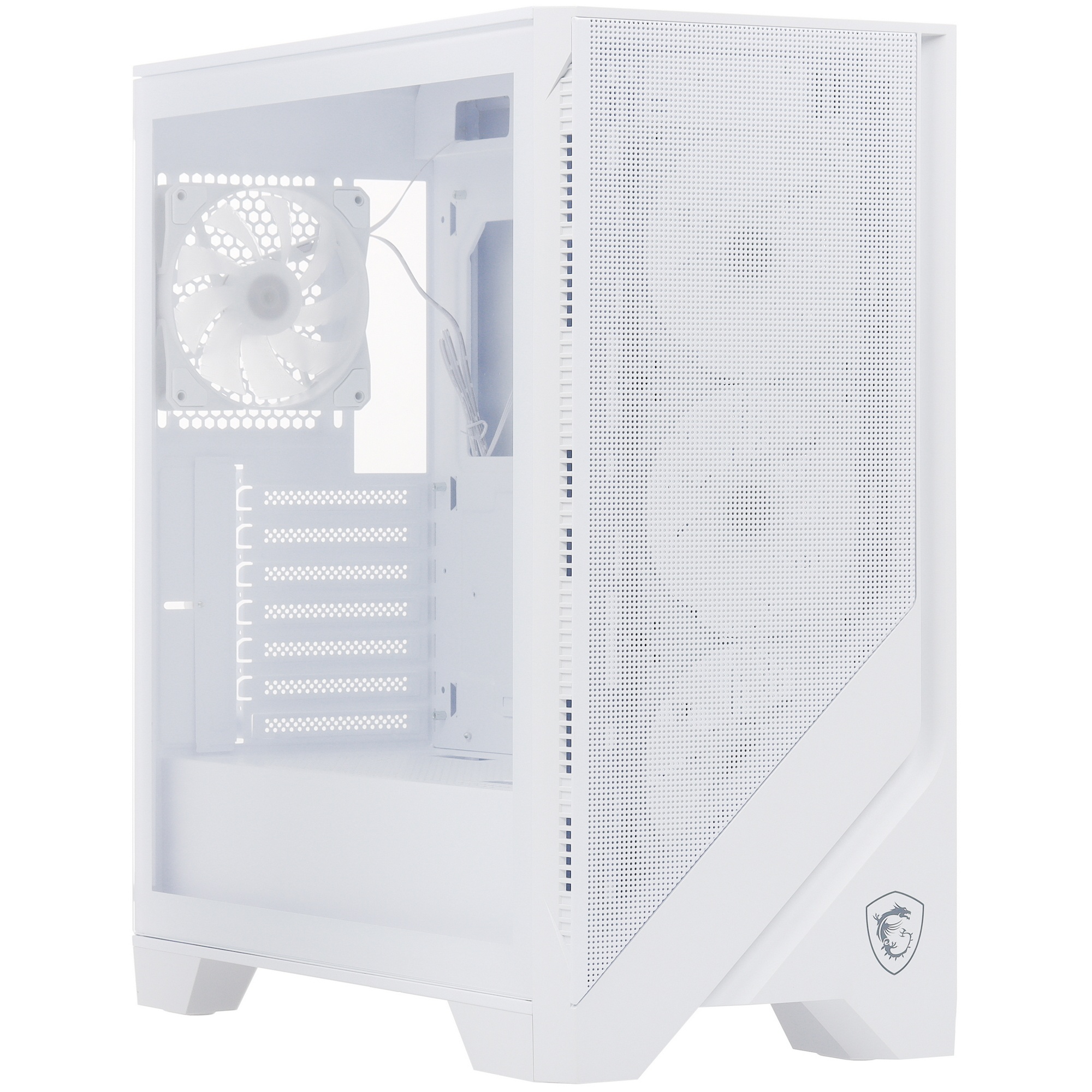 Компьютерный корпус MSI MAG Forge 320R Airflow белый без БП ATX 4x120mm 2xUSB3.0 audio bott PSU