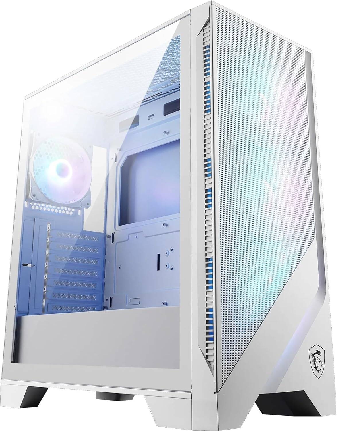 Компьютерный корпус MSI MAG Forge 320R Airflow белый без БП ATX 4x120mm 2xUSB3.0 audio bott PSU