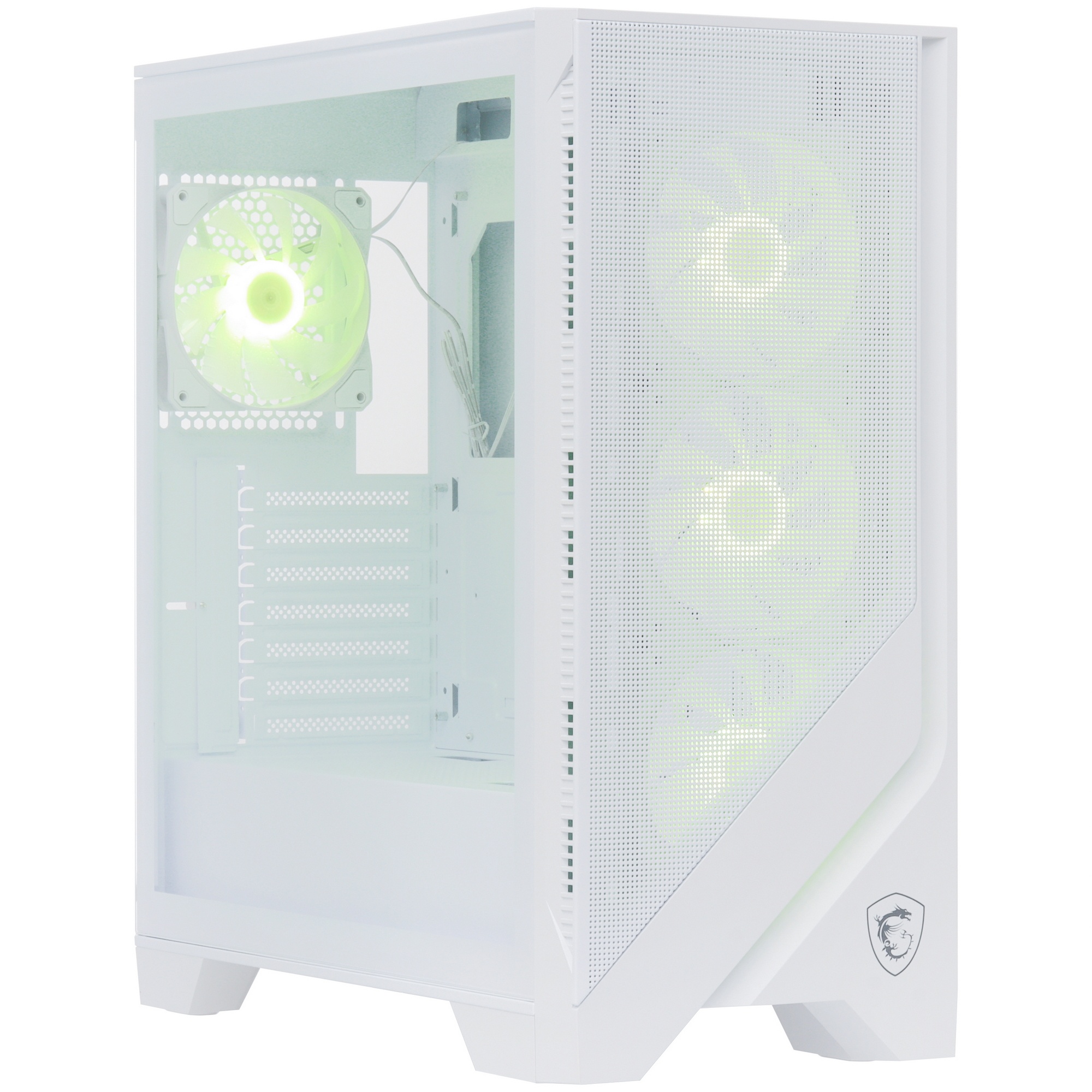 Компьютерный корпус MSI MAG Forge 320R Airflow белый без БП ATX 4x120mm 2xUSB3.0 audio bott PSU