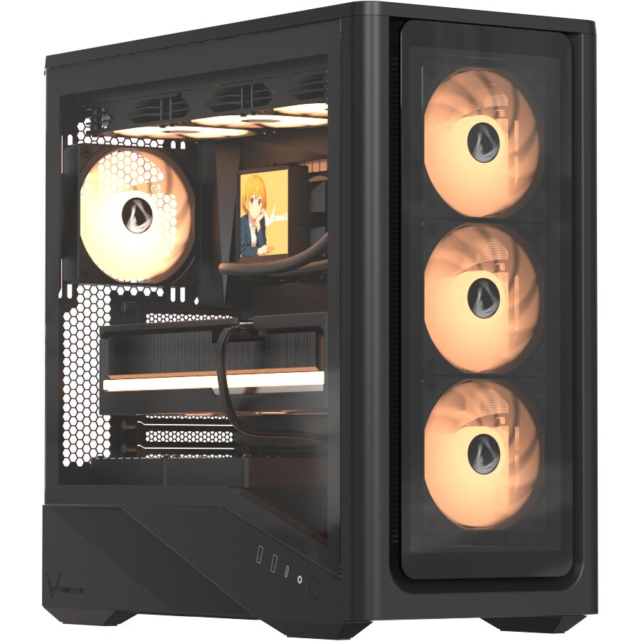 Компьютерный корпус Accord JP-X черный без БП ATX 2xUSB2.0 1xUSB3.0 bott PSU