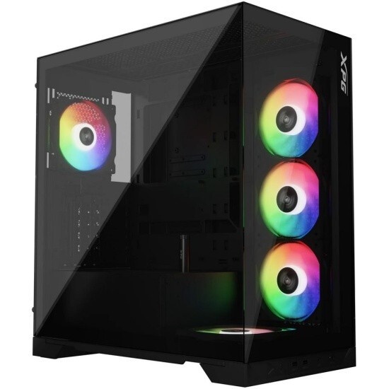 Компьютерный корпус XPG INVADER X BLACK (INVADERXMT-BKCWW) Mid-Tower Gaming ATX PC Case with Panoram