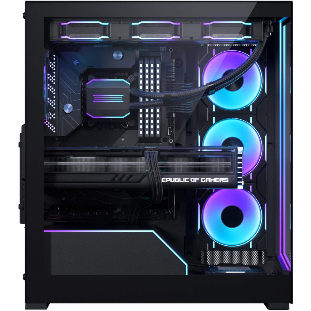 Компьютерный корпус XPG INVADER X BLACK (INVADERXMT-BKCWW) Mid-Tower Gaming ATX PC Case with Panoram