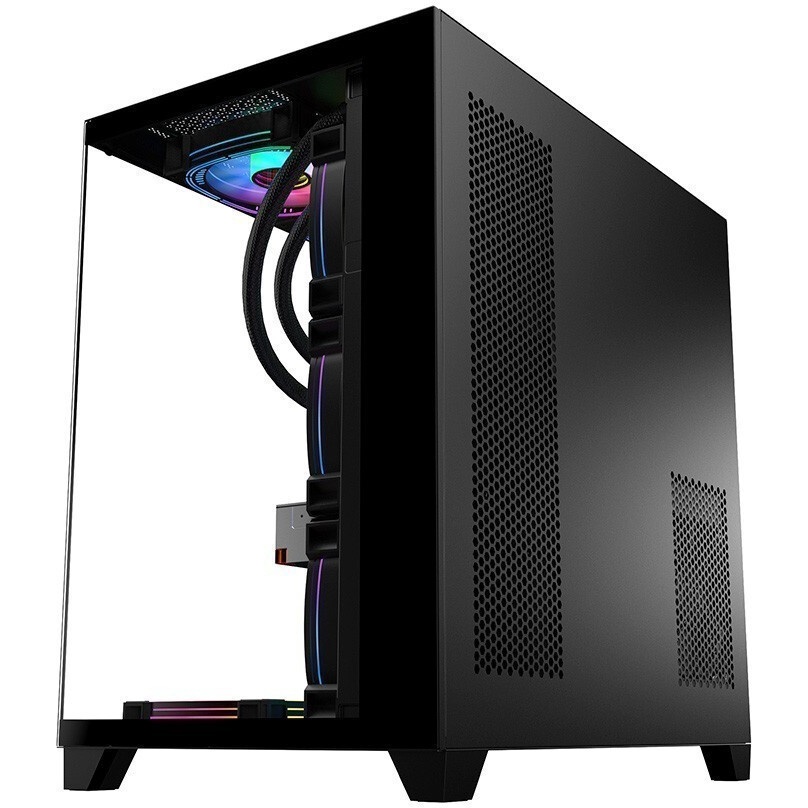Компьютерный корпус "Lagrange"; ATX, Black, FANS: 120mm ARGB: 3 Top + 1 Rear + HUB. Drive bay int: 3