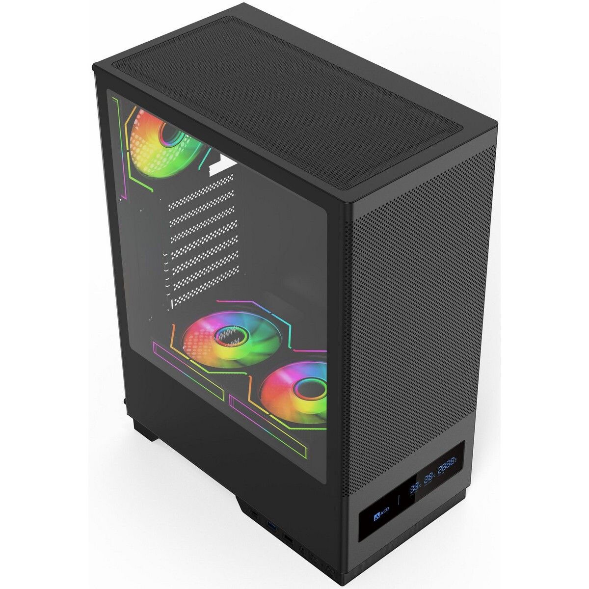 Компьютерный корпус "Lagrange"; ATX, Black, FANS: 120mm ARGB: 3 Top + 1 Rear + HUB. Drive bay int: 3