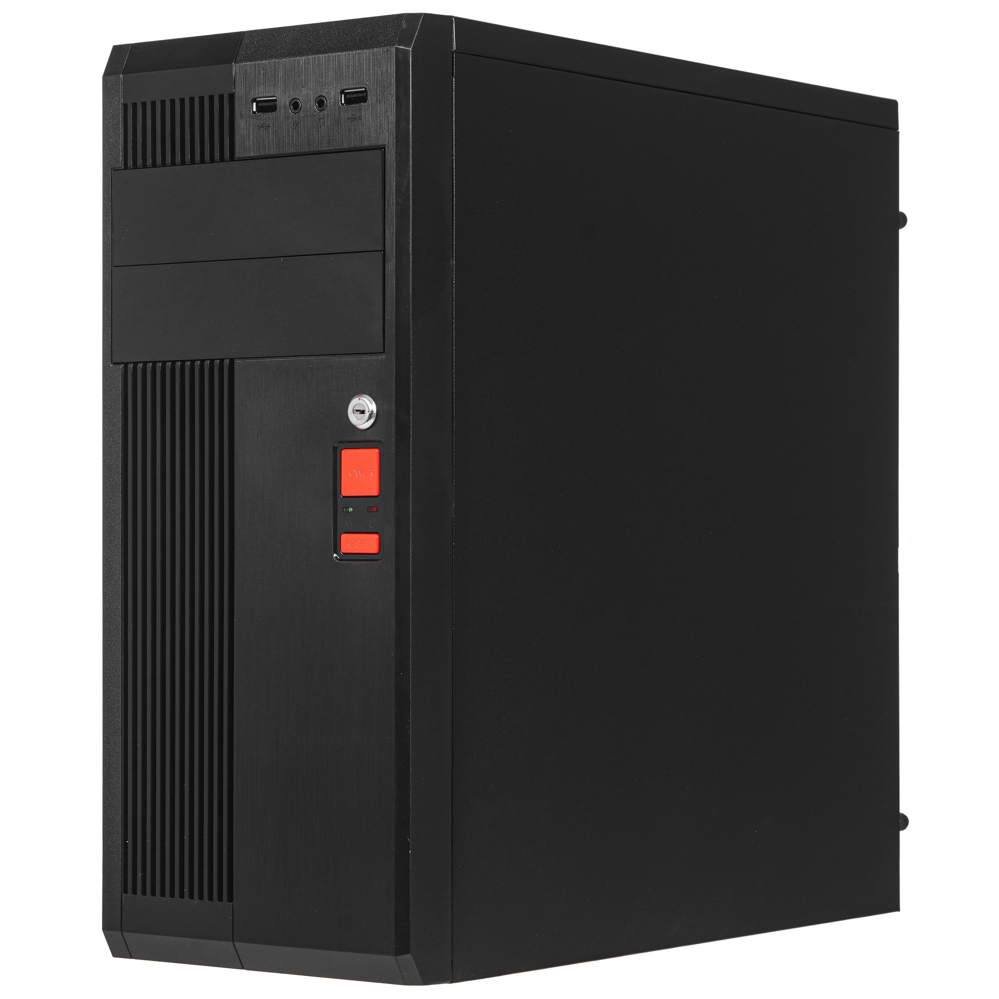 Компьютерный корпус Miditower ExeGate UN-605B Black, ATX, , 2*USB, Audio, замок блокировки к