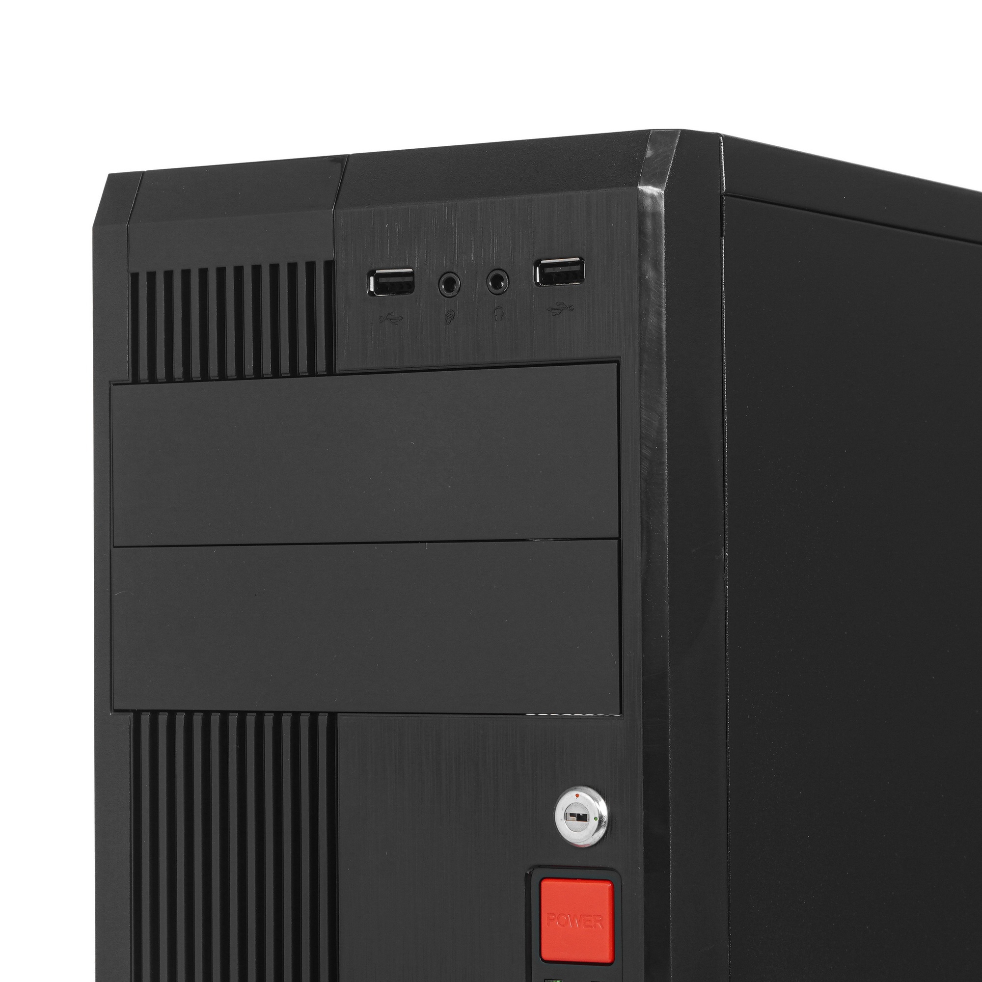 Компьютерный корпус Miditower ExeGate UN-605B Black, ATX, , 2*USB, Audio, замок блокировки к