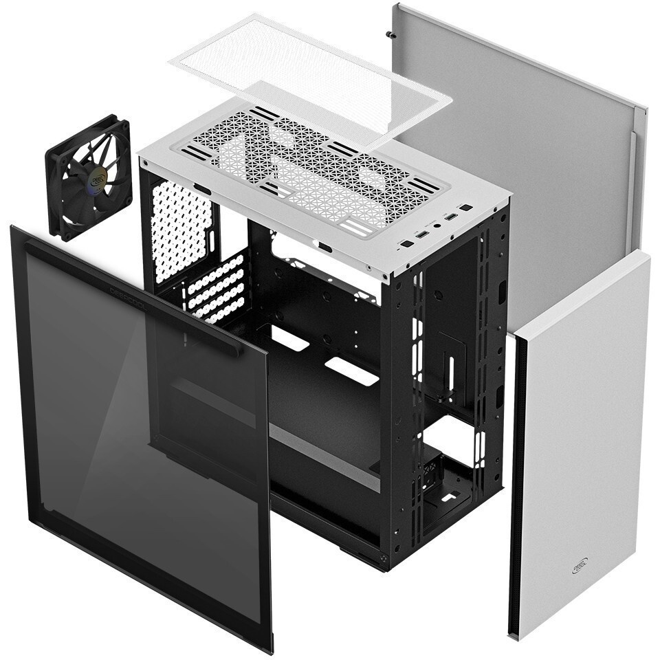 Компьютерный корпус Deepcool MACUBE 110 WH белый без БП ATX 1x120mm 2xUSB3.0 audio bott PSU