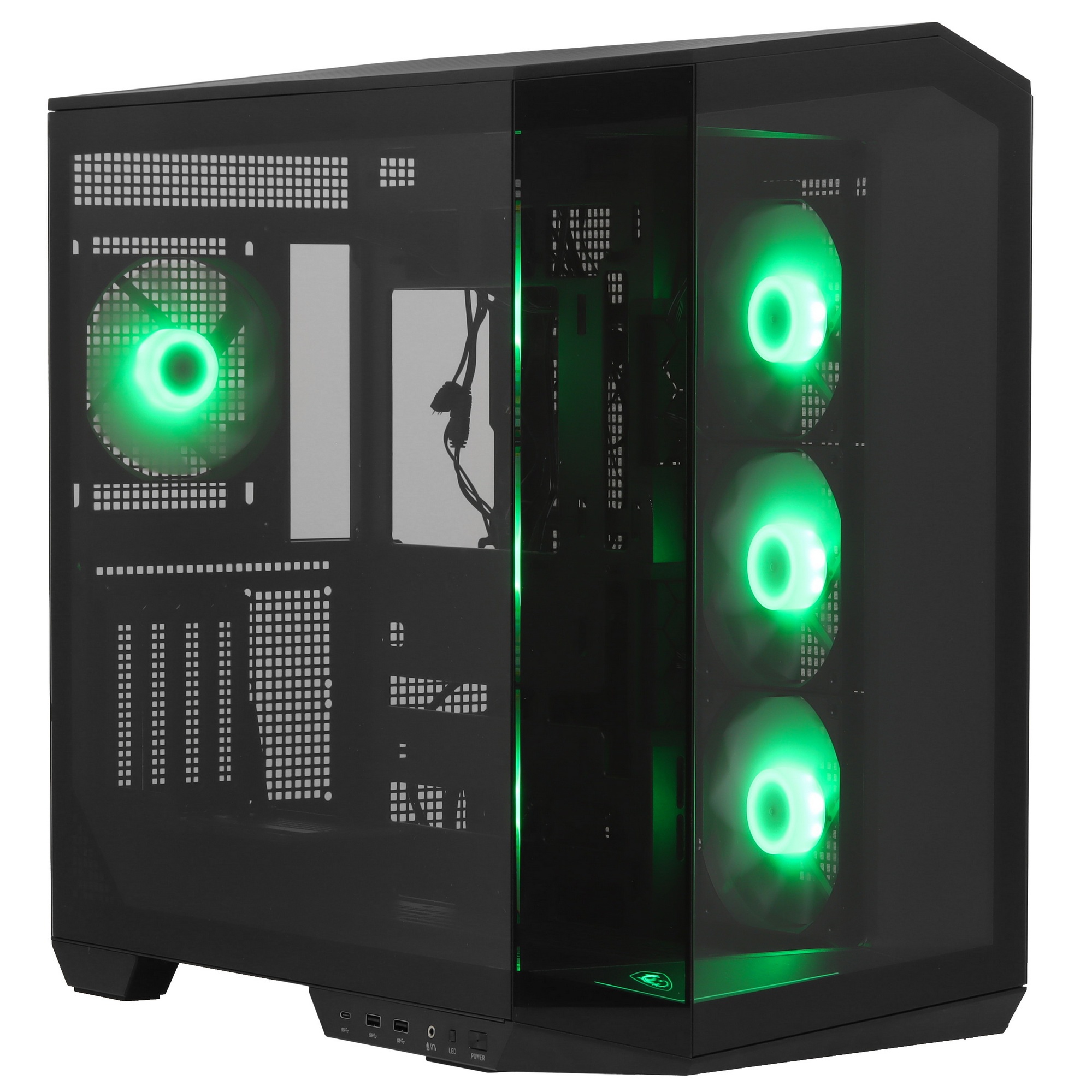 Компьютерный корпус MSI MAG Pano 100R PZ , Mid Tower, ATX, 2xUSB 3.2 Gen 1, 1xUSB 3.2 Gen2 Type-C, 3