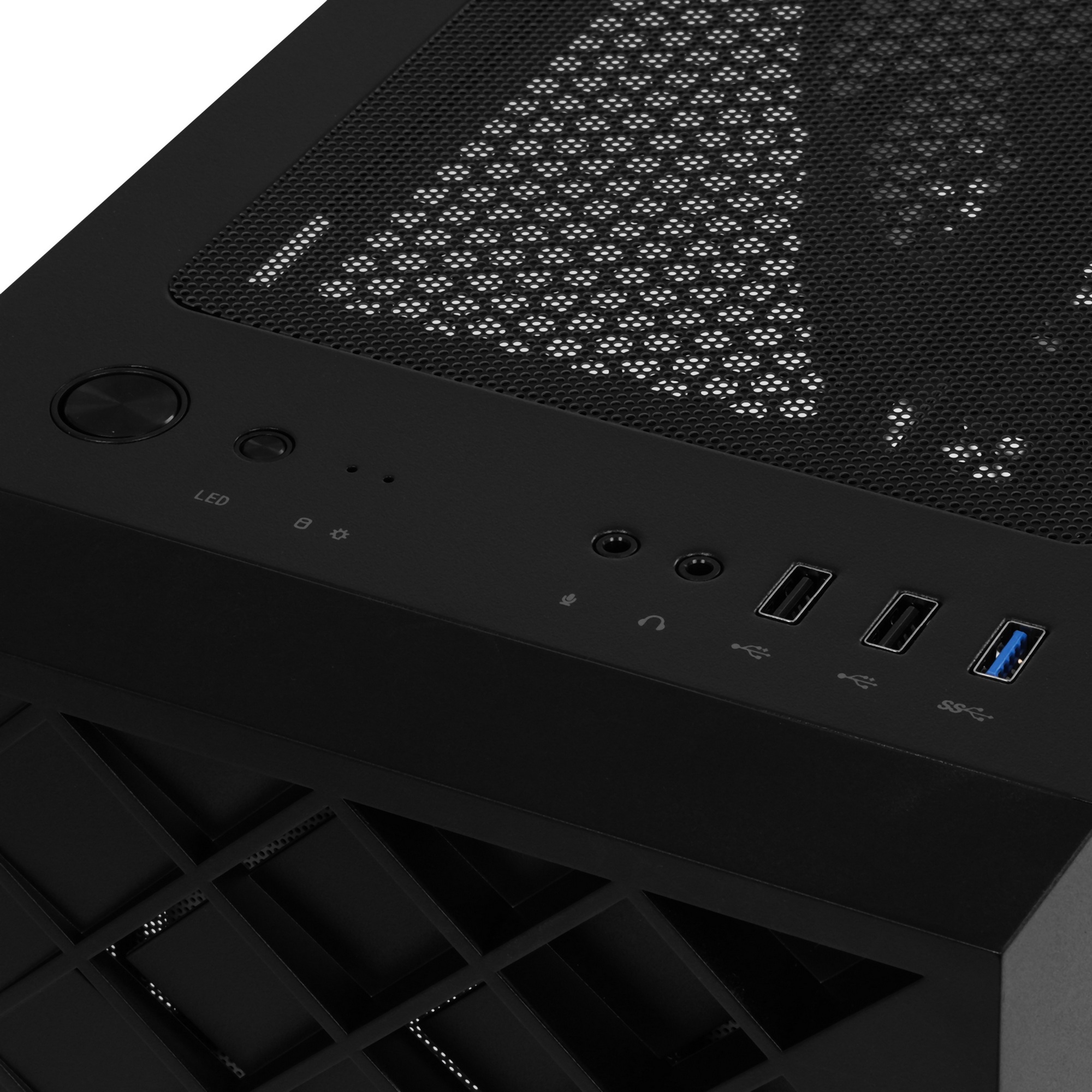 Компьютерный корпус Azza Spectra черный без БП ATX 7x120mm 2x140mm 2xUSB2.0 1xUSB3.0 audio bott PSU