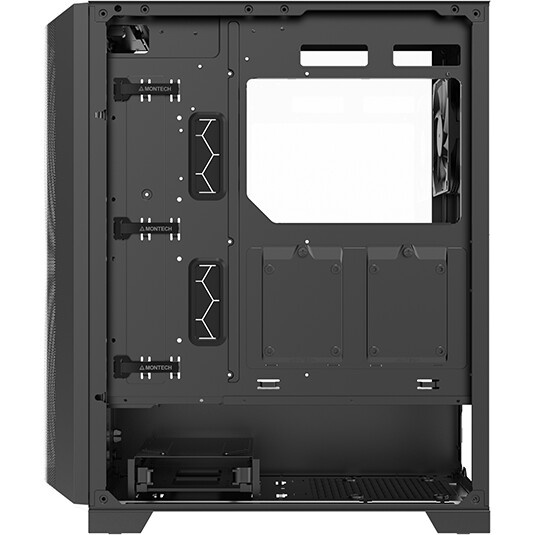 Компьютерный корпус Montech SKY ONE Lite черный без БП ATX 3x120mm 2xUSB3.0 1xUSB3.1 audio bott PSU