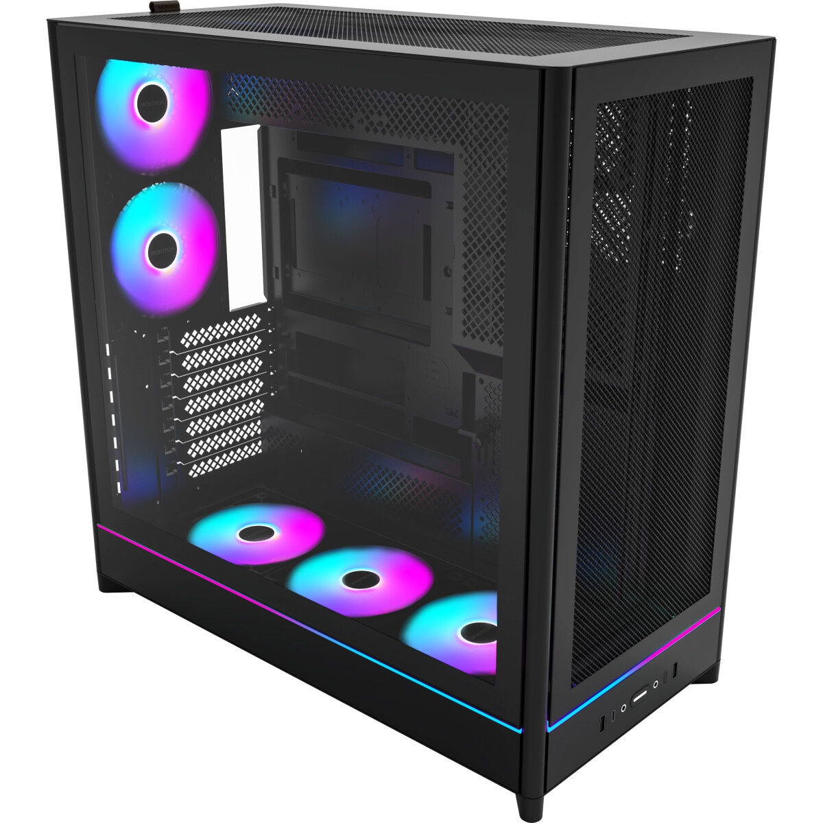Компьютерный корпус Montech SKY ONE Lite черный без БП ATX 3x120mm 2xUSB3.0 1xUSB3.1 audio bott PSU