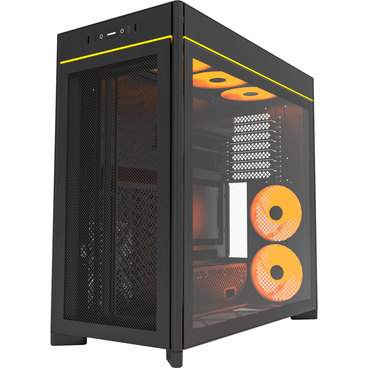 Компьютерный корпус Montech SKY ONE Lite черный без БП ATX 3x120mm 2xUSB3.0 1xUSB3.1 audio bott PSU