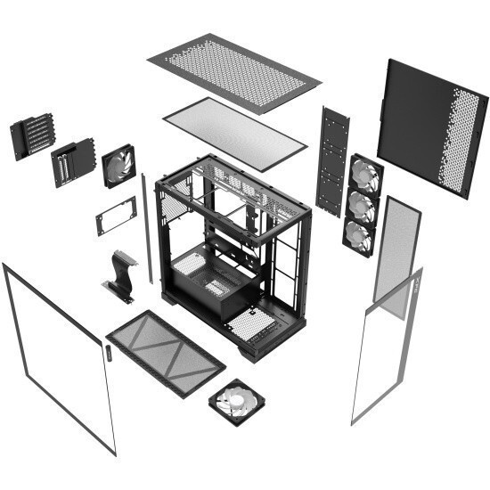Компьютерный корпус XPG INVADER X BLACK (INVADERXMTWOF-BKCWW) Mid-Tower, Micro-ATX, Mini-ITX, Standa