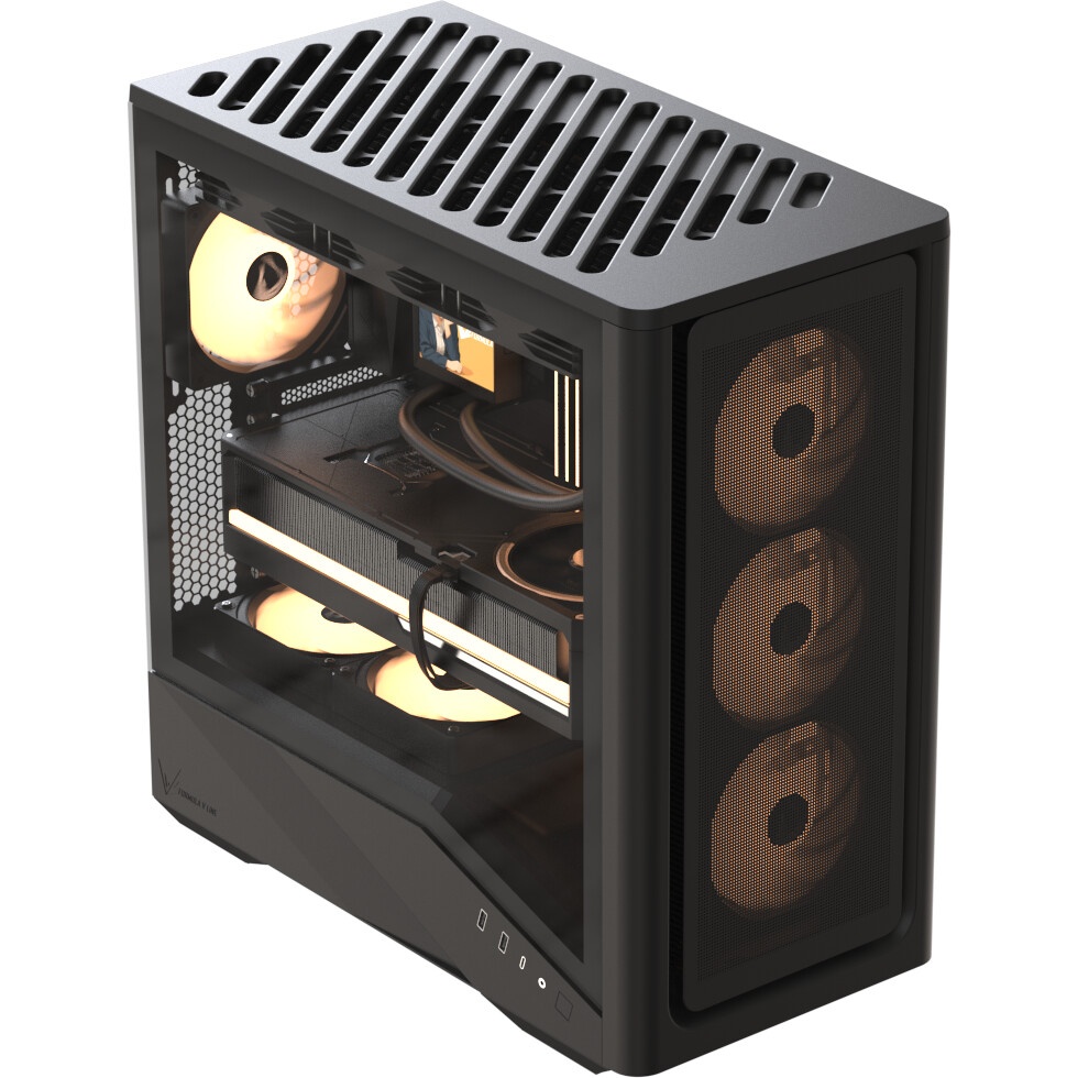 Компьютерный корпус Azza Hive черный без БП ATX 8x120mm 5x140mm 2xUSB2.0 1xUSB3.0 audio bott PSU
