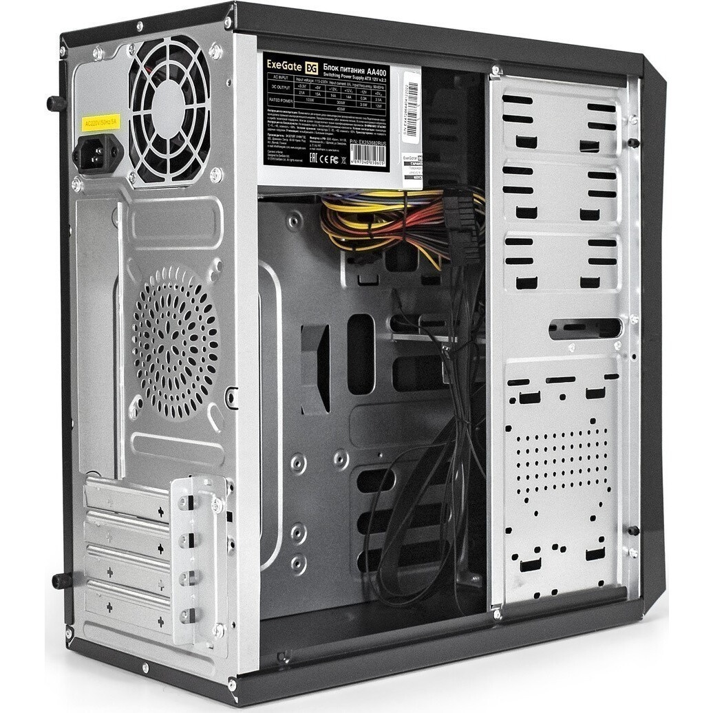 Компьютерный корпус Minitower ExeGate BA-204U-400W-8 (mATX, БП AA400 с вент. 8см, 2*USB+2*USB3.0, ау