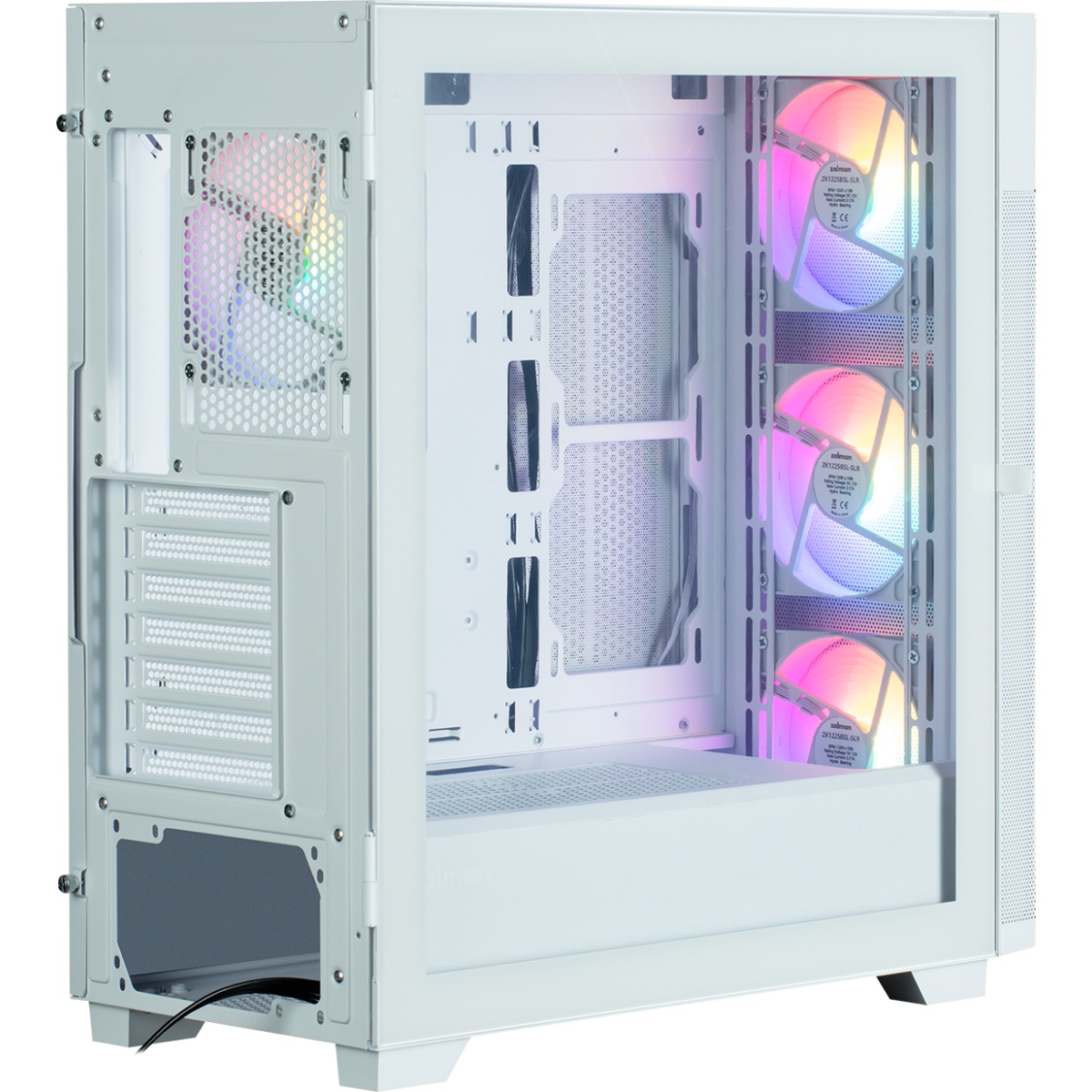 Корпус ZALMAN S5 NEO, ATX, WHITE, WINDOW, 2xCOMBO (3.5" or 2.5"), 4x2.5", 1xUSB2.0, 1xUSB3.1, FRONT