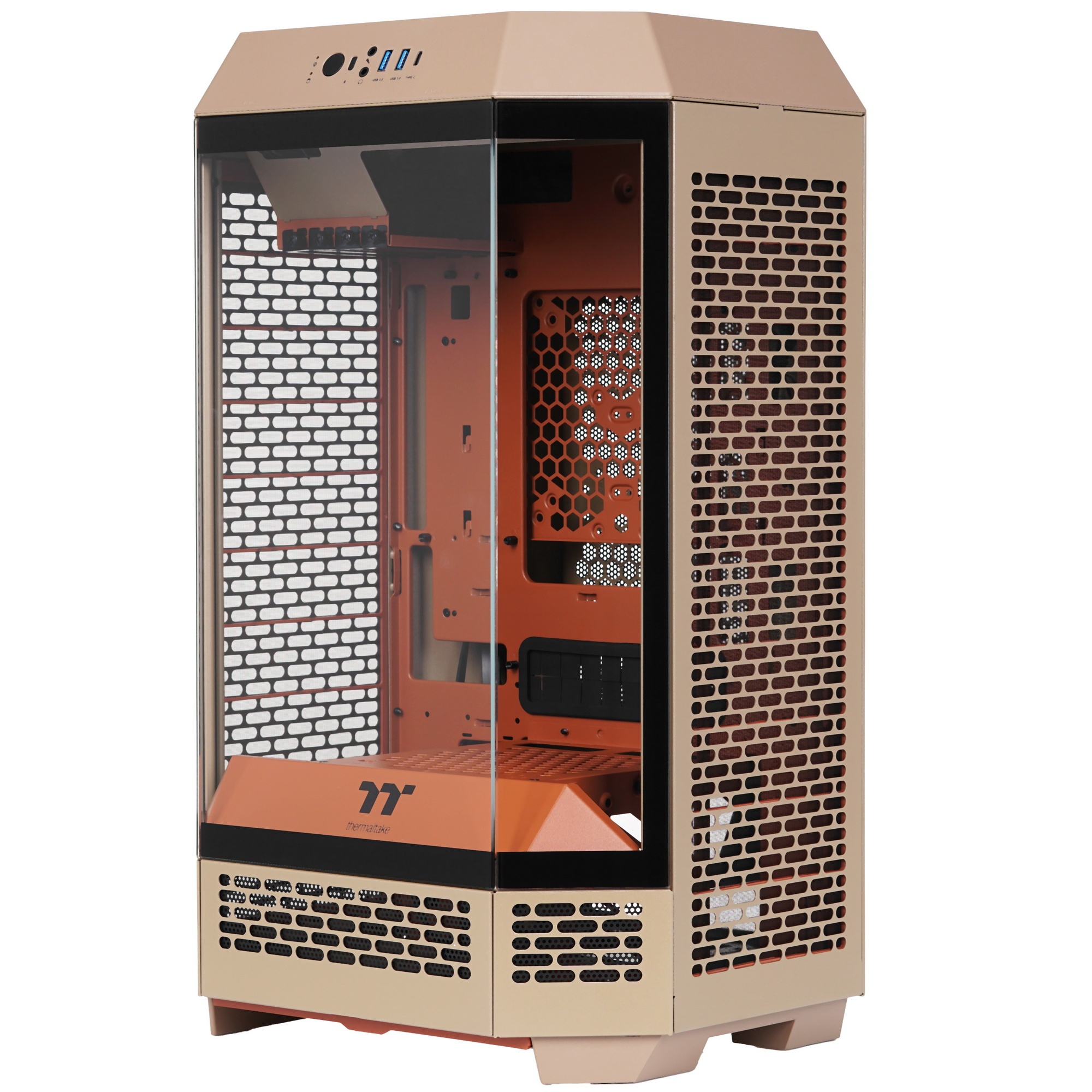Корпус Thermaltake The Tower 300 Gravel Send коричневый без БП mATX 8x120mm 6x140mm 2xUSB3.0 audio b