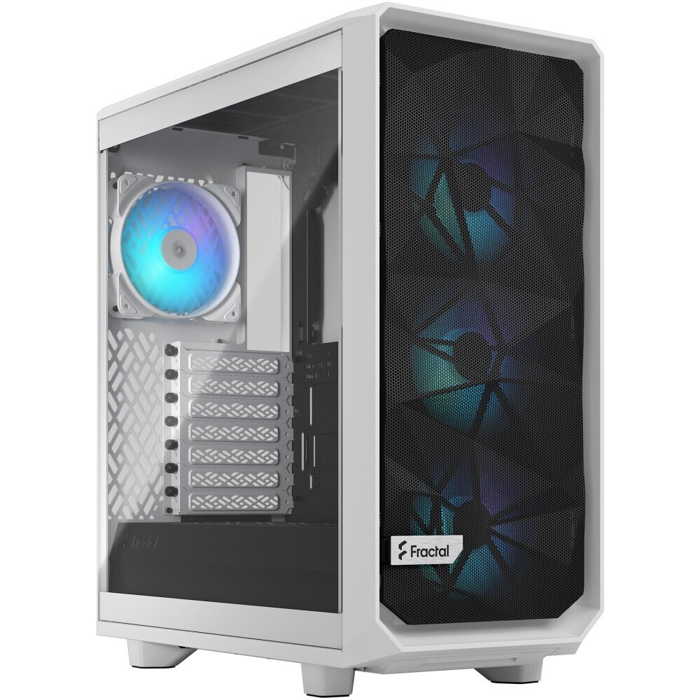 Корпус ПК без блока питания Fractal Design Meshify 2 Compact RGB TG Light Tint, Midi-Tower, 4x120mm