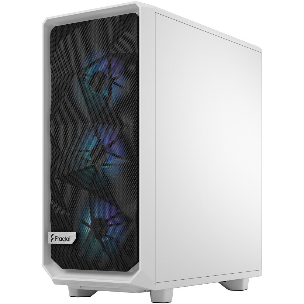 Корпус ПК без блока питания Fractal Design Meshify 2 Compact RGB TG Light Tint, Midi-Tower, 4x120mm