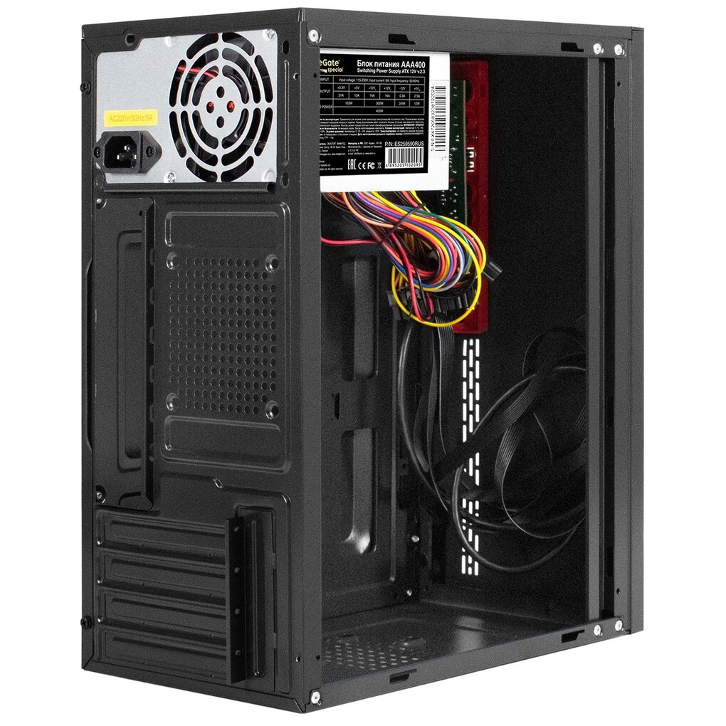Корпус Minitower ExeGate BAA-403U-AAA400 (mATX, БП AAA400 с вент. 8см, 1*USB+1*USB3.0, HD Audio, чер
