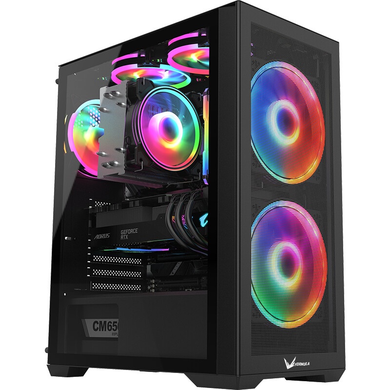 Компьютерный корпус AeroCool / Formula Air Power G5 DUO черный без БП ATX 2x180mm 1xUSB3.0 1xUSB3.1