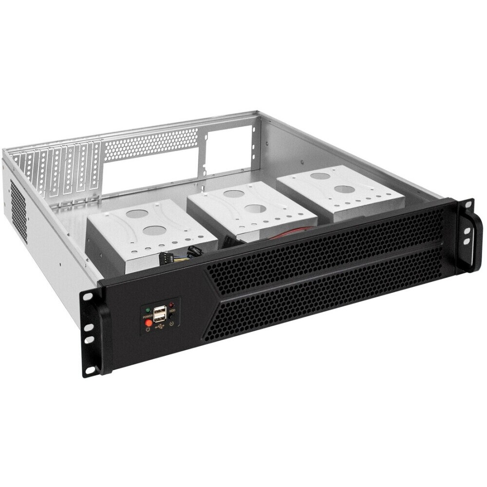 Серверный корпус ExeGate Pro 2U450-06 (RM 19", высота 2U, глубина 450, БП 1U-450ADS, 2*USB)