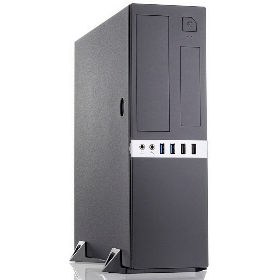 Компьютерный корпус Foxline FL-203-GT-300 mATX case black, w/PSU TFX 300W 80+ bronze, w/2xUSB2.0+2xU